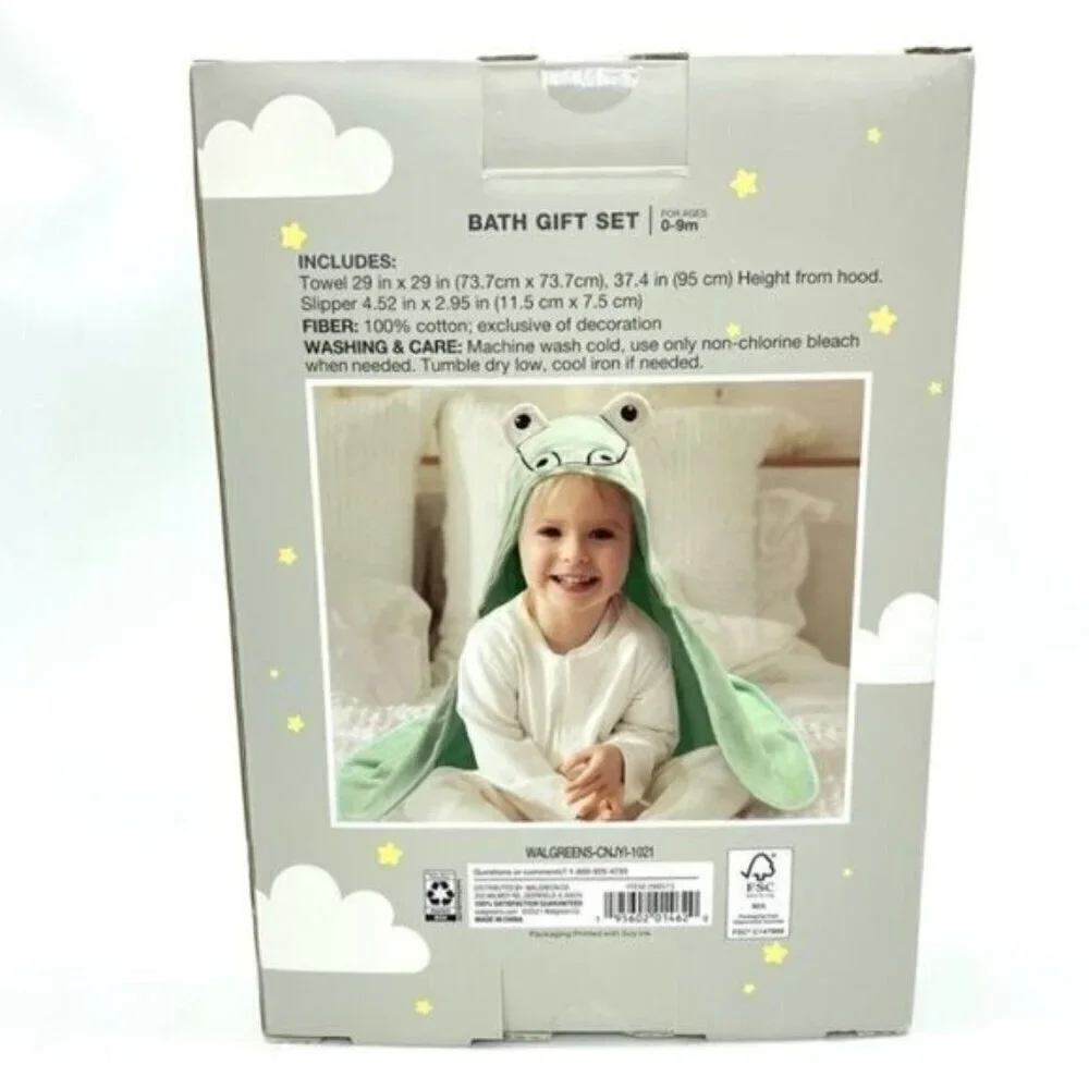 Alligator Crocodile Hooded Bath Towel Gift Set New